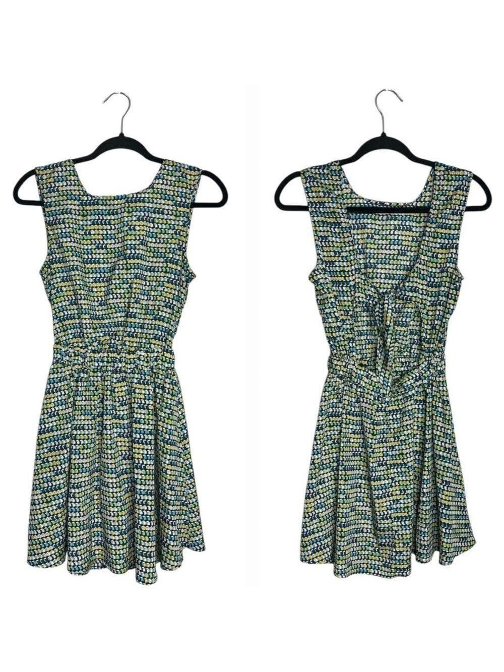 American Apparel Geometric Print Back Cutout tie back dress, size XS/S